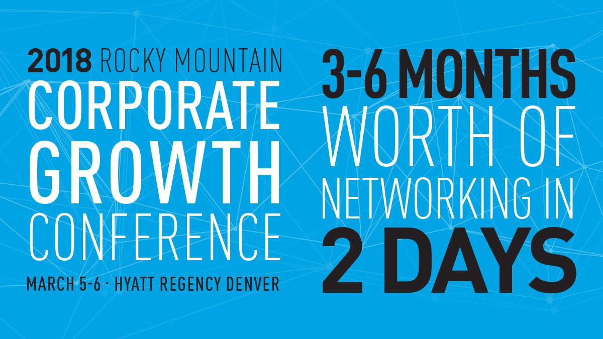 ACG_Denver's tweet photo. We pack value into every minute at the Rocky Mountain Corporate Growth Conference. https://t.co/5TXhHdkeN8