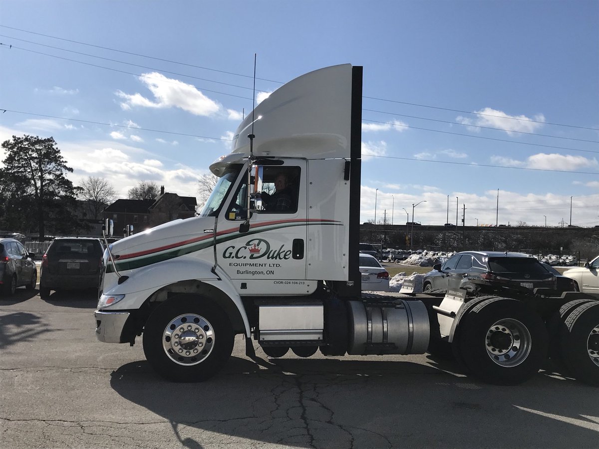 @gc_duke  has one happy truck driver!  The International has its new decals and is ready for spring deliveries. #comeonspring #readytodeliver #newtruck #newlook