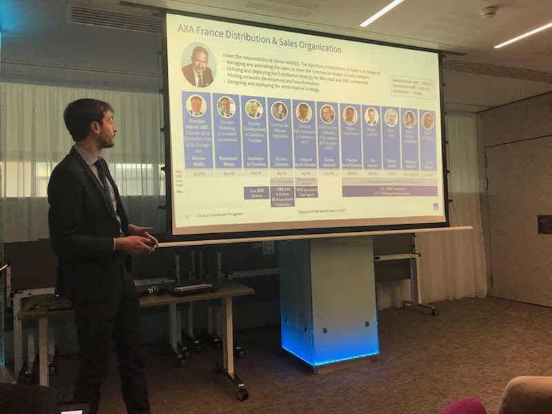 AGarrouste's tweet photo. The #AXA Global Graduate journey continues with the presentation of our distribution networks thanks @thibautDEN @nxbouvier @berletellier @isaureDe https://t.co/LTWRLZ2ylS