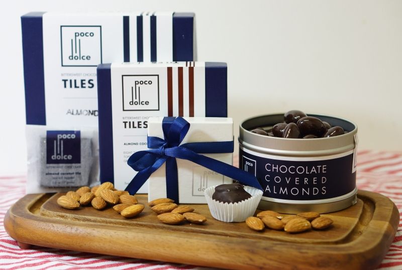 Happy #nationalalmondday! We roast 'em and toast'em and cover them in chocolate. Check out all the ways to enjoy them with us at pocodolce.com #chocolate #sanfrancisco #friyay