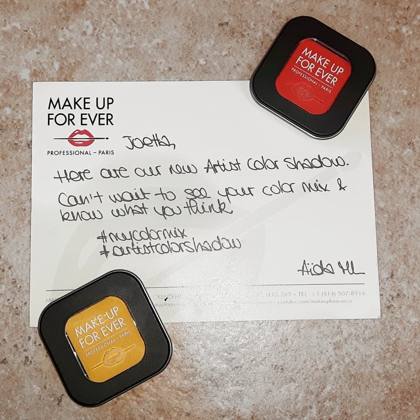 JoettaArlene's tweet photo. #pr #mycolormix #artistcolorshadow
I am in love with these colours sent to me from @MAKEUPFOREVERCa!
The two colours are Mimosa and Tomato.
Cannot wait to see what I can create! https://t.co/v7gXy6vLlI