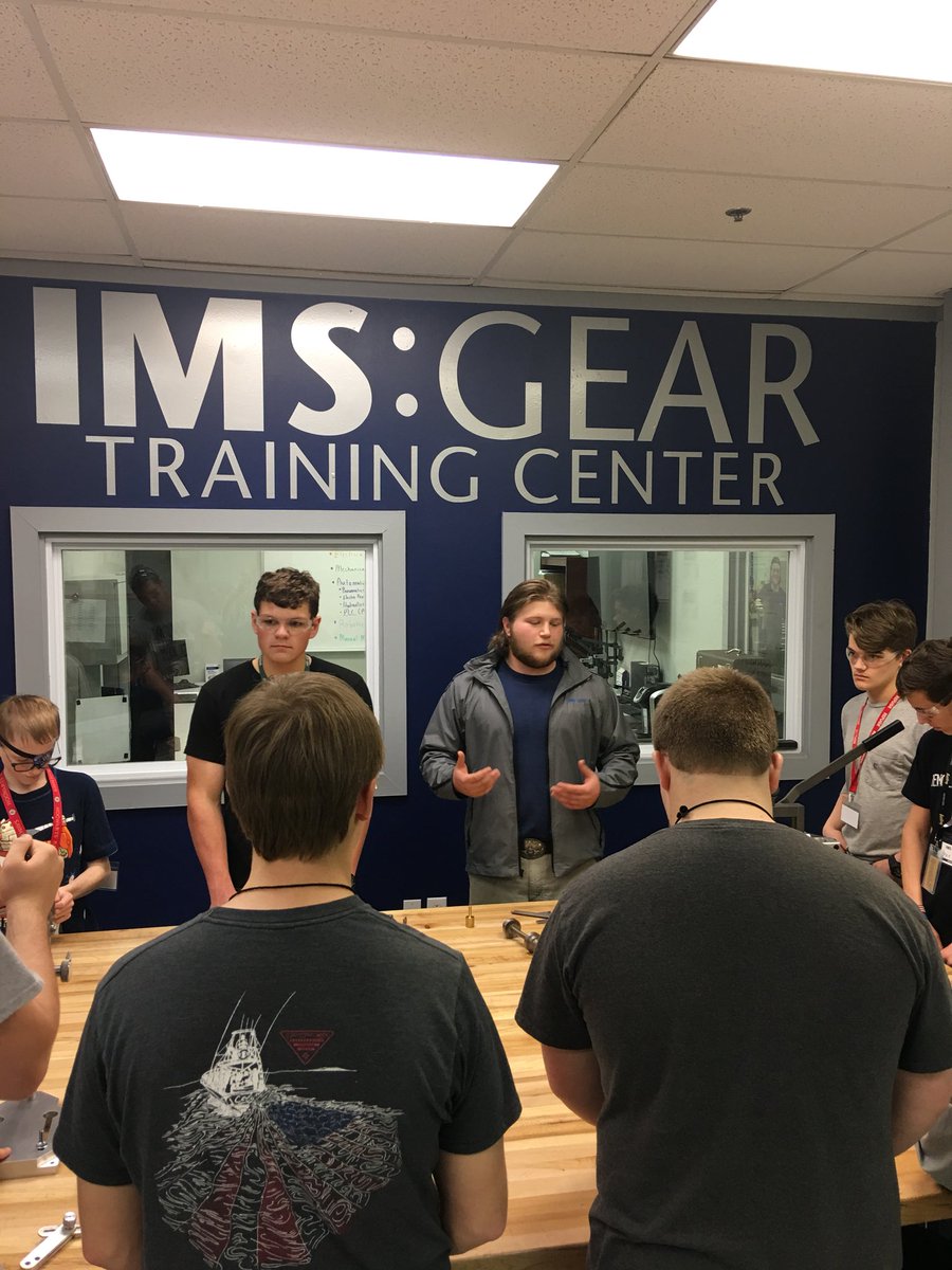 NorthHallCTAE's tweet photo. Former @NorthHallHigh WBL student (2017 graduate), Baylon Mitchell, leading a tour @ IMS Gear! @HallCountyWBL @Hall_Schools https://t.co/wcJRmoq8dz