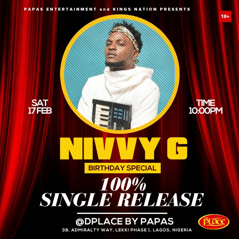 patdmanager's tweet photo. Issa 100% something as @nivvy_g Birthday special/100% single premire with as we f**k shit up at the place by papas Lekki. Read the tag, follow the boy &amp; enjoy the convo. Come thraa &amp; support ya boy cc @ericavu07 @bizzleo1 @finestdjreality @djspicey #kingsnation #realitymanagement https://t.co/waSkzrSRbk