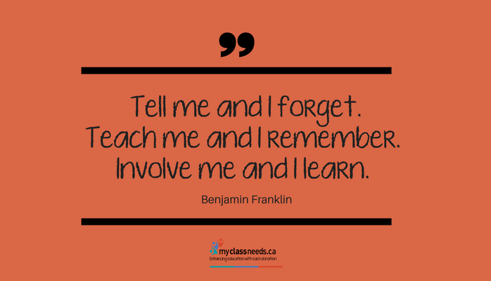 "Tell me and I forget. Teach me and I remember. Involve me and I learn." - Benjamin Franklin #QOTD
