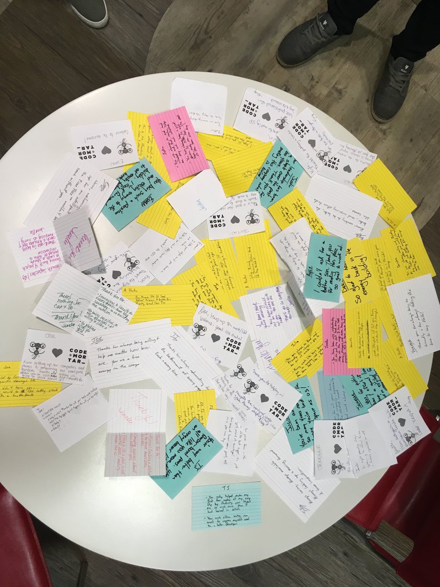 Code + Mortar (@codeandmortar) on Twitter photo Kindness notes are always a hit! Awesome to hear the positive things our team has to say about one another! @squiggleparkedu <a href="/steffiblack/">Steffi Black</a> #RAKWeek2018 #RandomActsOfKindness Kindness notes are always a hit! Awesome to hear the positive things our team has to say about one another! @squiggleparkedu <a href="/steffiblack/">Steffi Black</a> #RAKWeek2018 #RandomActsOfKindness