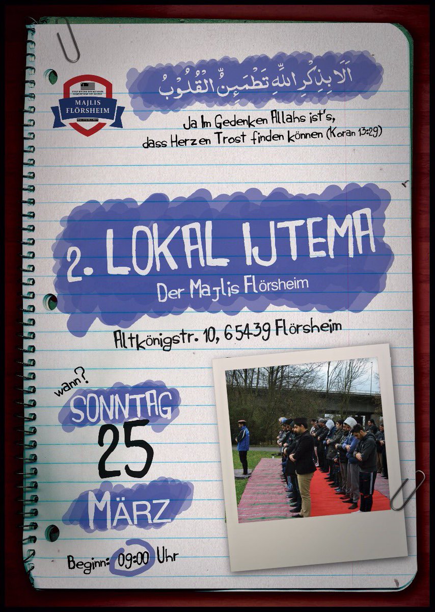 2. #LokalIjtema #2018 der #MajlisFlörsheim am 25. März findet inshaAllah statt. #SeiDabei #SaveTheDate @KhuddamDE @MKADTaunus