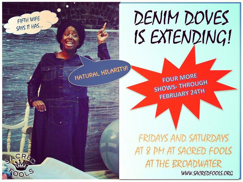 TheTeriGamble's tweet photo. Say what...!?!! #DenimDoves is playing two more weekends? Just four more chances to see this hilarity before it ends! 👖 🕊 @sacredfoolsla Get Tix at Link in Bio! #latheater #latheatre #theater #theatre https://t.co/4rCOO9Ir9S