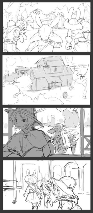 Started a very rough storyboard for an imaginary movie scene/story. It's a lot of fun to quickly sketch those cinematic ideas. 