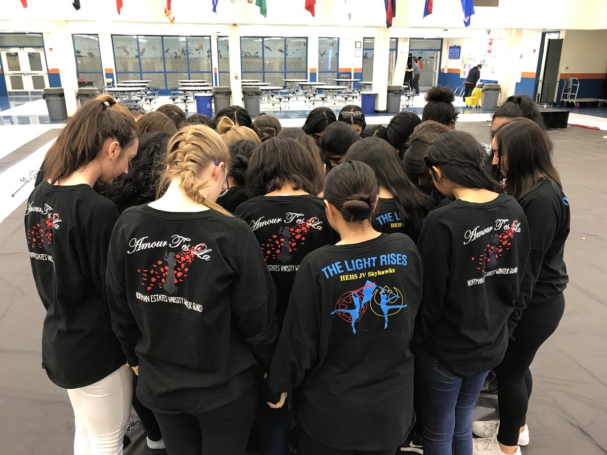 HEHSFlags's tweet photo. Dedicating tonight’s Winter Guard performances to the Stoneman Douglas Winter Guards. Sending love and support from Hoffman Estates, IL. @HoffmanHS @PrincipalMSD #wgiTampa  #MSDStrong https://t.co/NodSFBcRs9