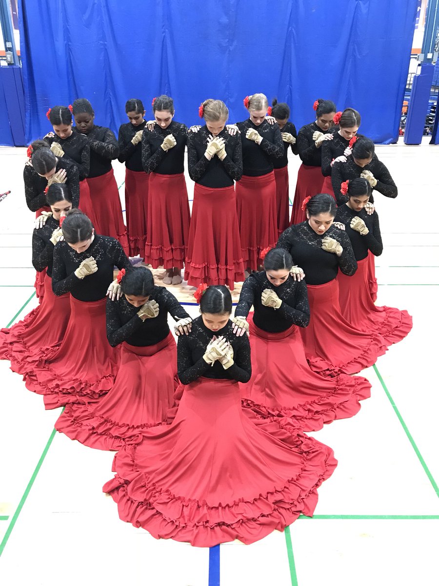 HEHSFlags's tweet photo. Dedicating tonight’s Winter Guard performances to the Stoneman Douglas Winter Guards. Sending love and support from Hoffman Estates, IL. @HoffmanHS @PrincipalMSD #wgiTampa  #MSDStrong https://t.co/NodSFBcRs9