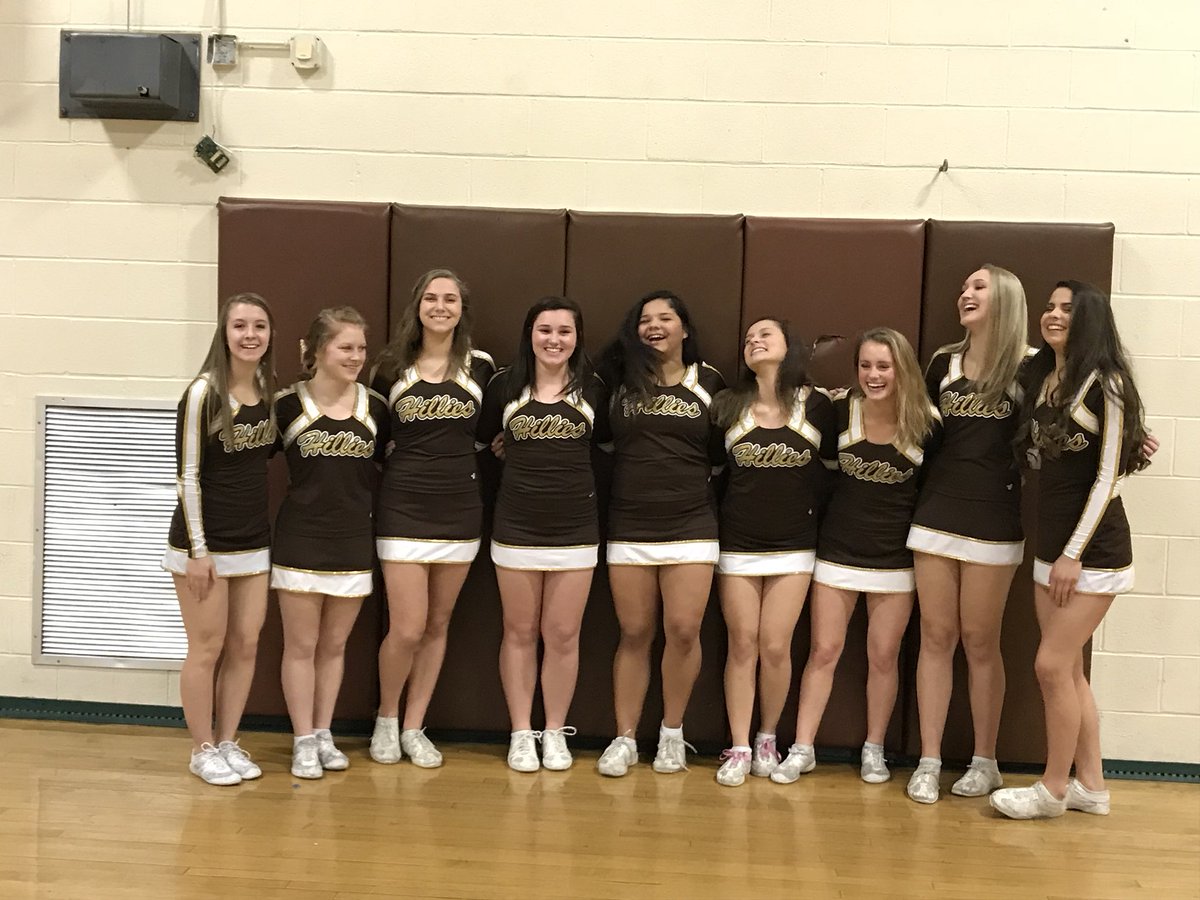 Haverhillcheer's tweet photo. One last senior night! It’s safe to say things will not be the same without you nine ladies next year! #HHSVC https://t.co/zLMZawjnHG