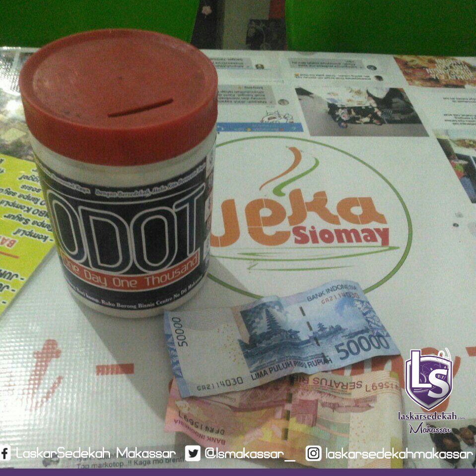 ODOT ( One Day One Thousand ) merupakan gerakan yang mengajak masyarakat secara istiqomah (konsisten) melakukan sedekah minimal Rp. 1.000 rupiah setiap harinya.

Minat :
Daftar ODOT melalui sms/wa dengan format :
OneDayOneThousand#Nama#Alamat#No.hp#Jumlah
kirim ke 081356281287