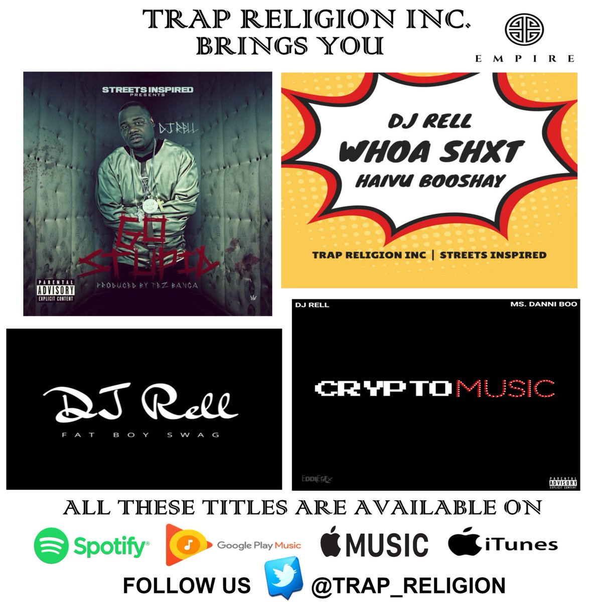 COSWORLD804's tweet photo. @TianaOdom CHECK THESE TITLES OUT #TRAPRELIGION #INDATRAP #StreetsInspired https://t.co/0zRbMxTWo0