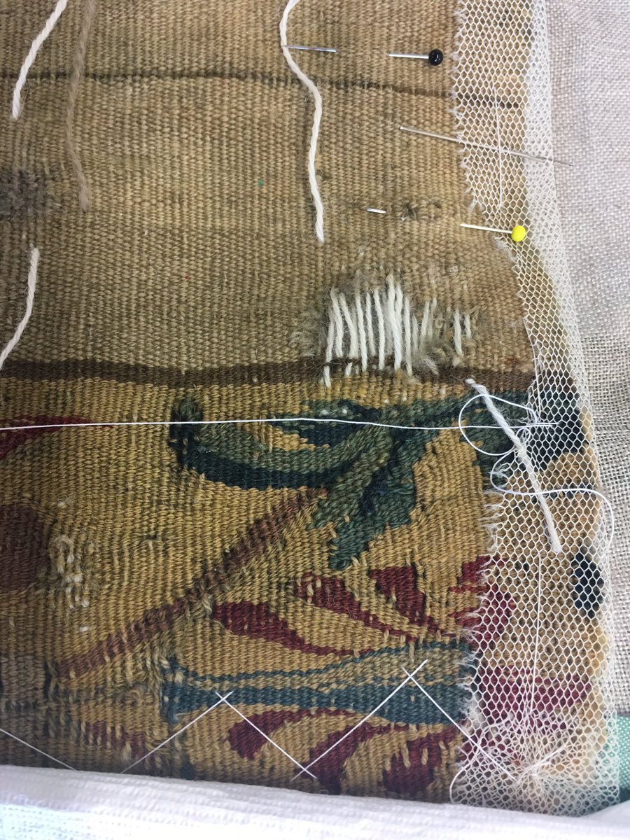 bowesconserves's tweet image. Before, during, after images of tapestry conservation #textileconservation @TheBowesMuseum