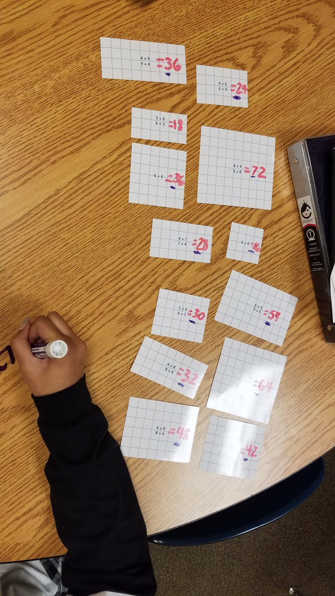 mathbridges's tweet photo. Developing #multiplication #fluency with Guess My Rule game with #arrays
#5thgrade S #noticewonder all kinds of patterns rooted in relationships between the #factors & #products
This is an #ad opposing #timedtests
#teach180 #MTBOS #iteachmath https://t.co/gDcOVfNsnr