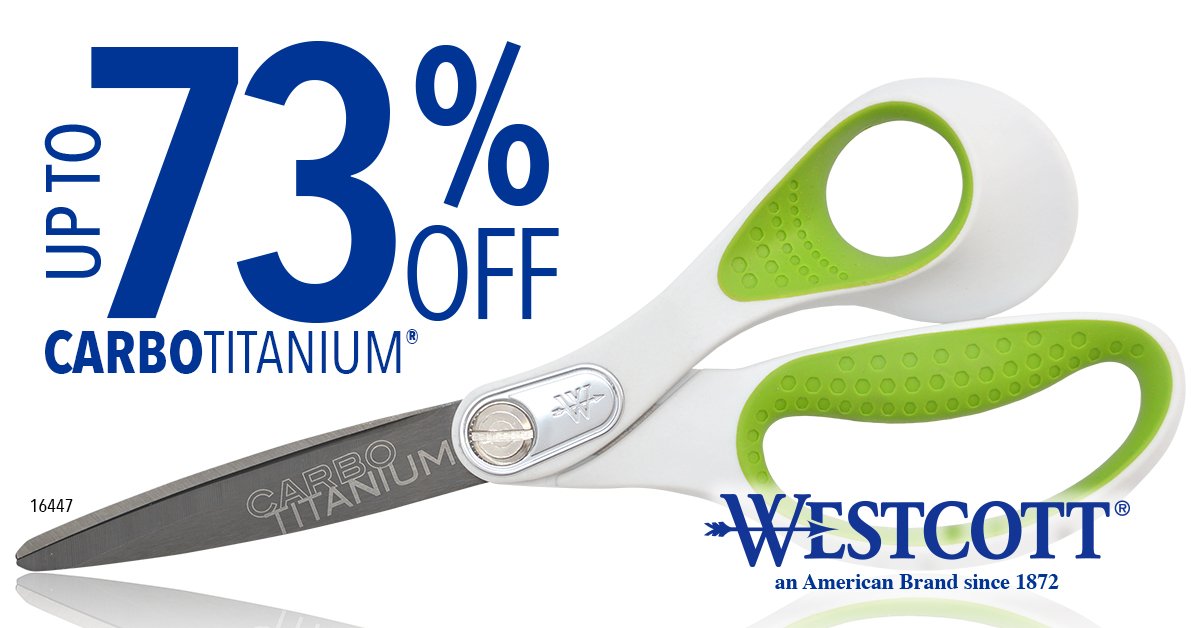 WestcottBrand's tweet photo. HOT DEAL! 73% OFF #WestcottBrand #CarboTitanium #Scissors SHOP NOW! https://t.co/KBVCO57uoE https://t.co/IsIU4iZ8ll