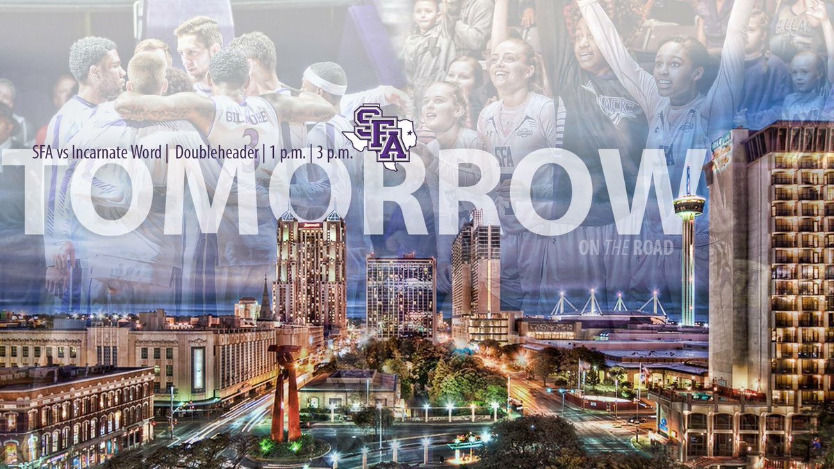 SFA_Athletics's tweet photo. Hey San Antonio alumni! Your 'Jacks will be in action in a doubleheader at 1 p.m. tomorrow at UIW. See you at the game! #AxeEm https://t.co/MWb6pgVTbG