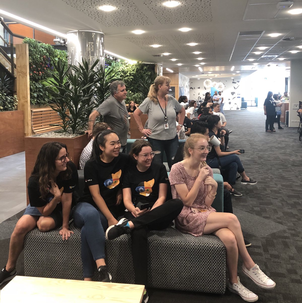 And we are off with Y-tech 2018 with a very special guest beaming in <a href="/jacindaardern/">Jacinda Ardern</a>. So much inspiration for 150 kids and parents. And thank you <a href="/datacom/">Datacom</a> for hosting us.  <a href="/OMGTechRangers/">OMGTech</a> #ytech2018
