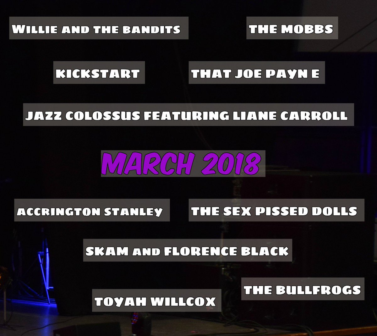 Here are some names appearing in our March 2018 Gig Guide in the magazine! Plenty of shows coming up in Northampton ☺️🎶