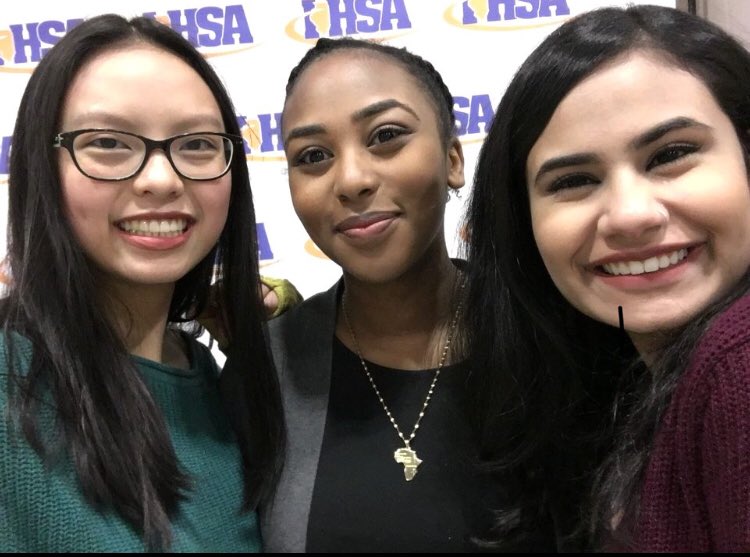 shs_speech_team's tweet photo. Keneni getting ready for state with our wonderful co-captains Maddy and Sara!❤️ #statebound #speechedup #WeAreSHS https://t.co/6Zk5BK6n4f