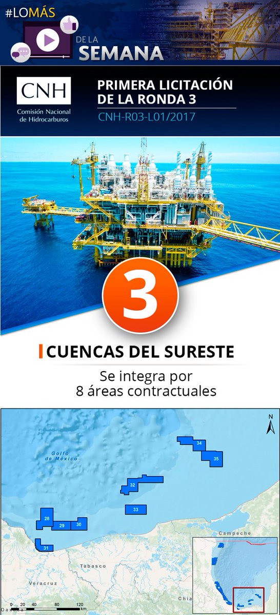 CNH_MX's tweet photo. #ConoceMás de la #R3L1 en Aguas Someras #CuencaDelSureste cuenta con 8 Áreas contractuales https://t.co/i3OHIb6PQT https://t.co/k2JBBnRQCT