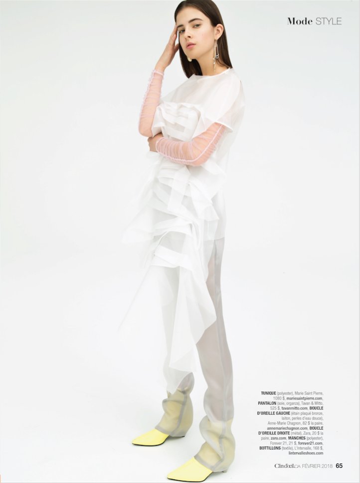 MarieSaintPier's tweet photo. Nos collections #PRINTEMPS18 et #ATELIER18 figurant dans l'édition de Février de @Mag_clindoeil . Stylisme par Jay Forest et photos par Malina Corpadean #mariesaintpierre https://t.co/3uRCvIXbvC