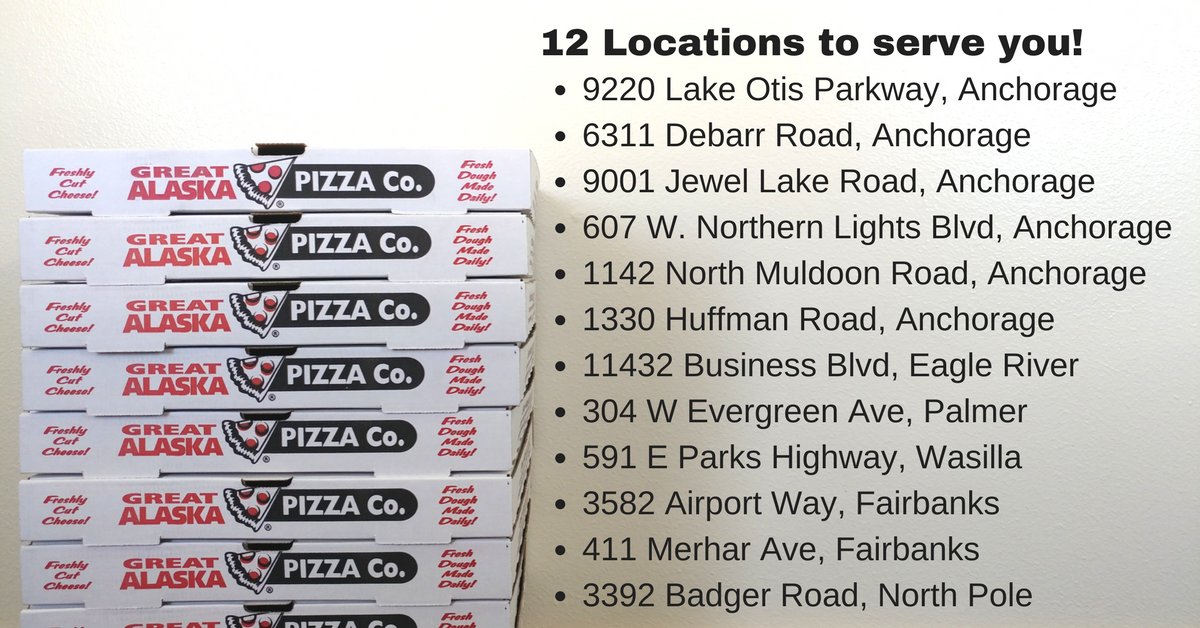GreatAKPizza's tweet photo. #lakeotisandabbottgapco
#debarrandbeavergapco
#jewelakeanddimondgapco
#northernlightsgapco
#huffmangapco
#tikahtnugapco
#eaglerivergapco
#palmergapco
#wasillagapco
#airportwaygapco
#merharavegapco
#northpolegapco
#greatalaskapizzaco
#gapcopizza https://t.co/XXwLxKZwqA