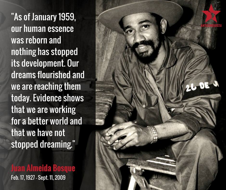 ANTICONQUISTA's tweet photo. Compañero Juan Almeida, a major leader of the Cuban Revolution, was born on this day in 1927. #Socialism #Cuba https://t.co/zv3FbZKR3J