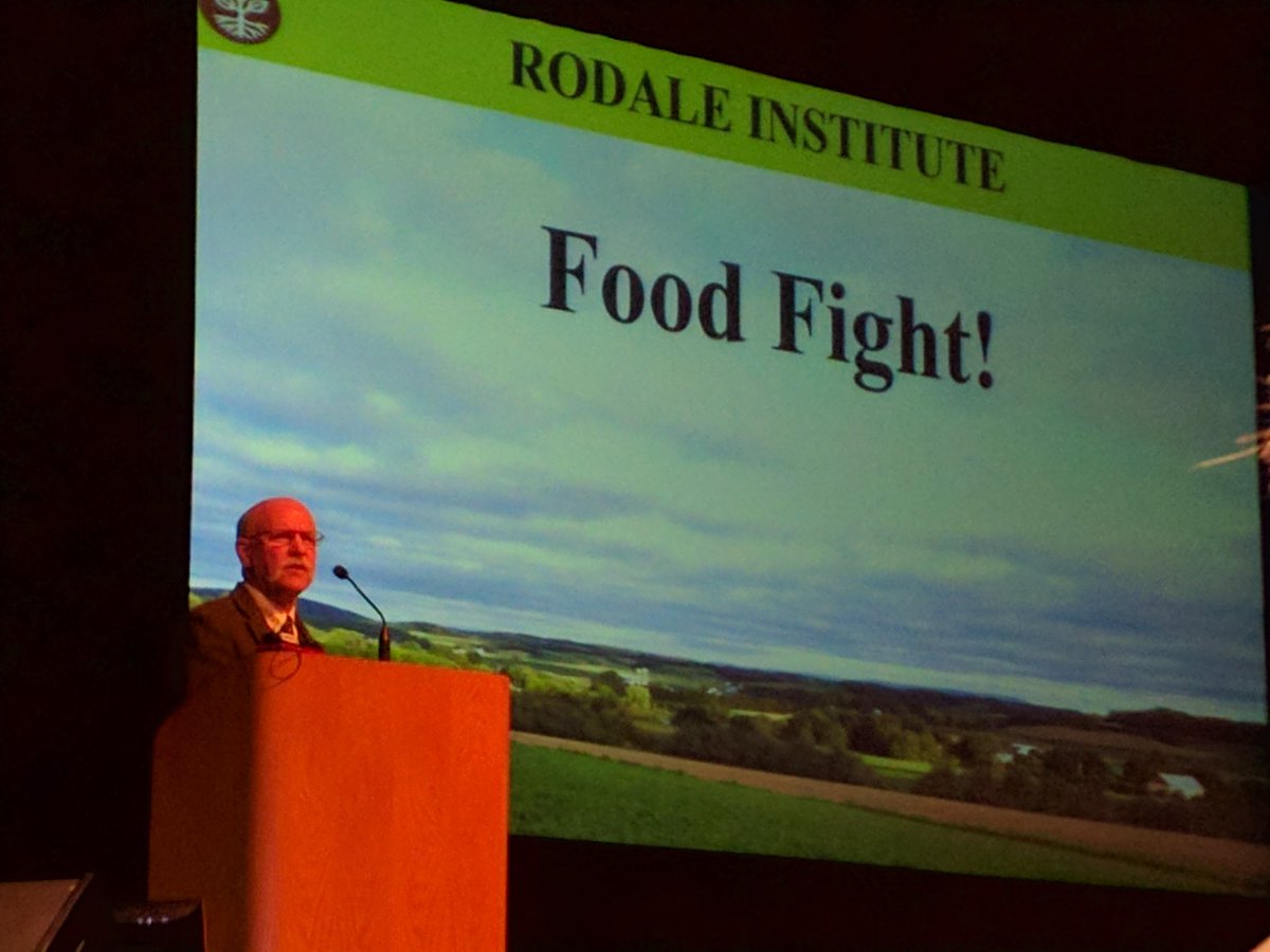 FourFlagsFarm's tweet photo. Let's win this food fight! Thanks Jeff Moyer @RodaleInstitute for continuing to inspire me as a young & beginning farmer. #OEFFAConference2018 #regenerativefarming #nyfc #beginningfarmers #fourflagsfarm https://t.co/YdJ9MeCnDB
