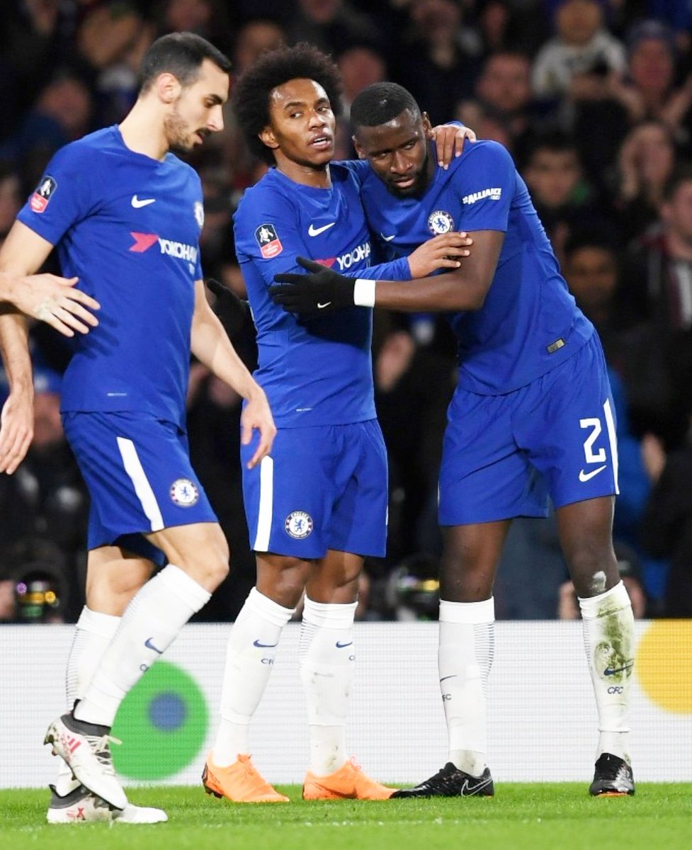 ToniRuediger's tweet photo. Reaching next round of the #FACup 🤙🏾🏆 Good display, clean sheet ✔ Congrats @willianborges88 ⚽️⚽ #Hustle #AlwaysBelieve @ChelseaFC https://t.co/b6vW07hOiY