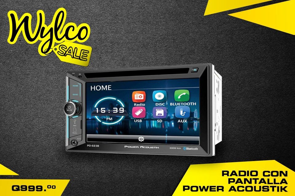 WylcoGuatemala's tweet image. ¡¡¡Super radio con pantalla!!!  #WeLoveCars #WylcoSale

Radio PD-623B #PowerAcoustik a solo Q999

- DVD/CD/MP4
- USB/SD/AUX
- bluetooth
- Pantalla 6.2¨ pulgadas
