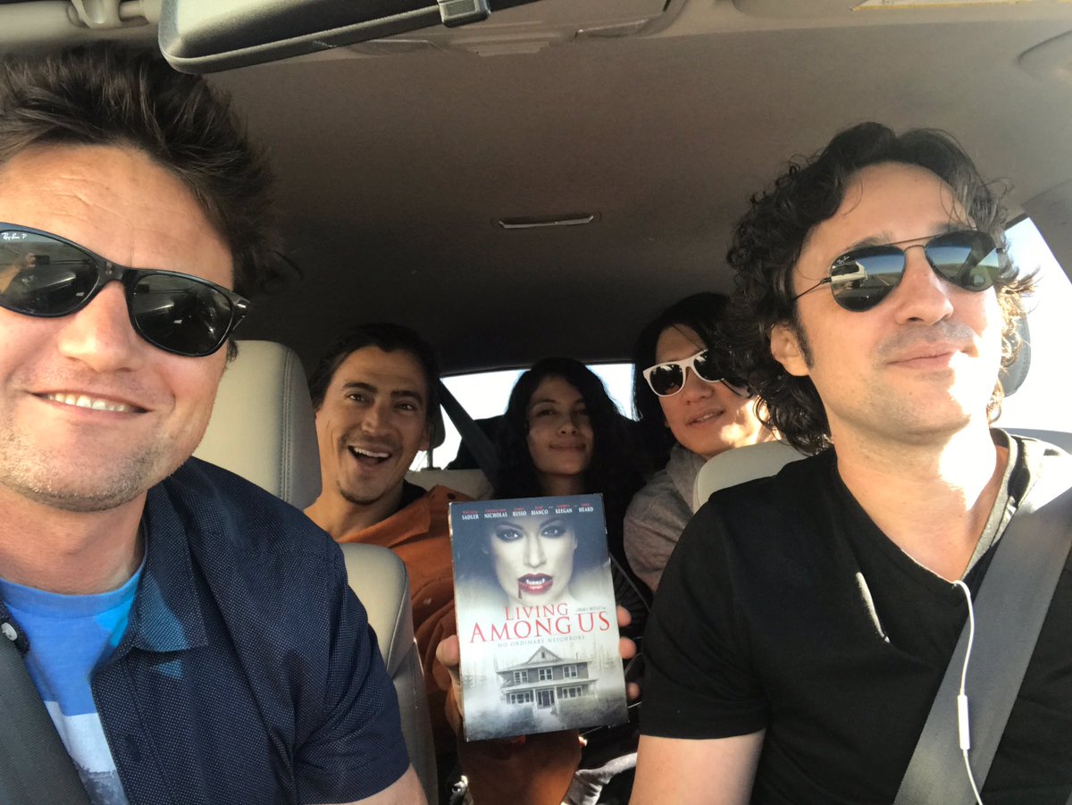 The Living Among Us gang traveling to Santa Rosa for the Silverscreamfest! <a href="/SlvrScreamFest/">Silver Scream Fest</a> <a href="/TINBand/">Thomas Nicholas</a> @bametcalf <a href="/keegan_drew/">Andrew Keegan</a> @ChadTod <a href="/KellyArjen/">Kelly Arjen</a> #livingamongusfilm #thomasiannicholas #andrewkeegan #chadtodhunter #kellyarjen #brianametcalf #horror #film #filmmaking