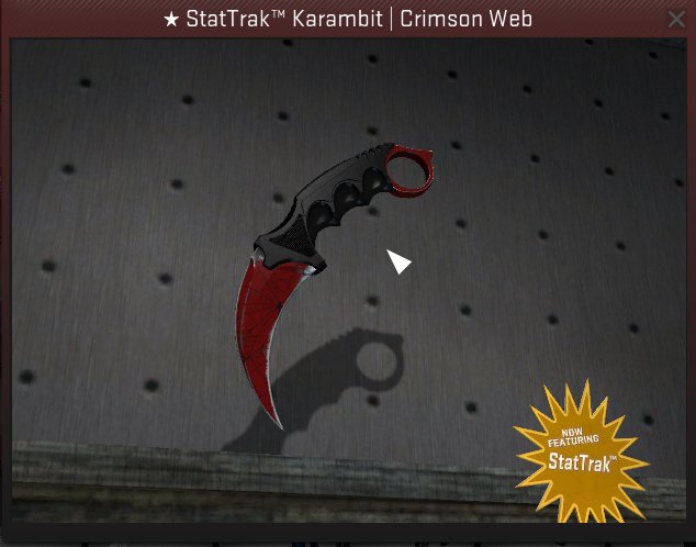 ZoyaCSGO's tweet image. ---&amp;gt; KARAMBIT CRIMSON WEB GIVEAWAY!
Ends in 24 Hours

To win: 
✅ Retweet 
✅ Follow (CHECKING)