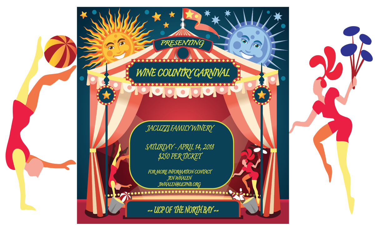 UCPNB's tweet photo. Join us April 14 2018 at @JacuzziWines for the #WineCountryCarnival an amazing night of fun, games live music and more benefiting UCPNB recreation Get tix today https://t.co/4gCNwhRa25 https://t.co/taICNnuvVO