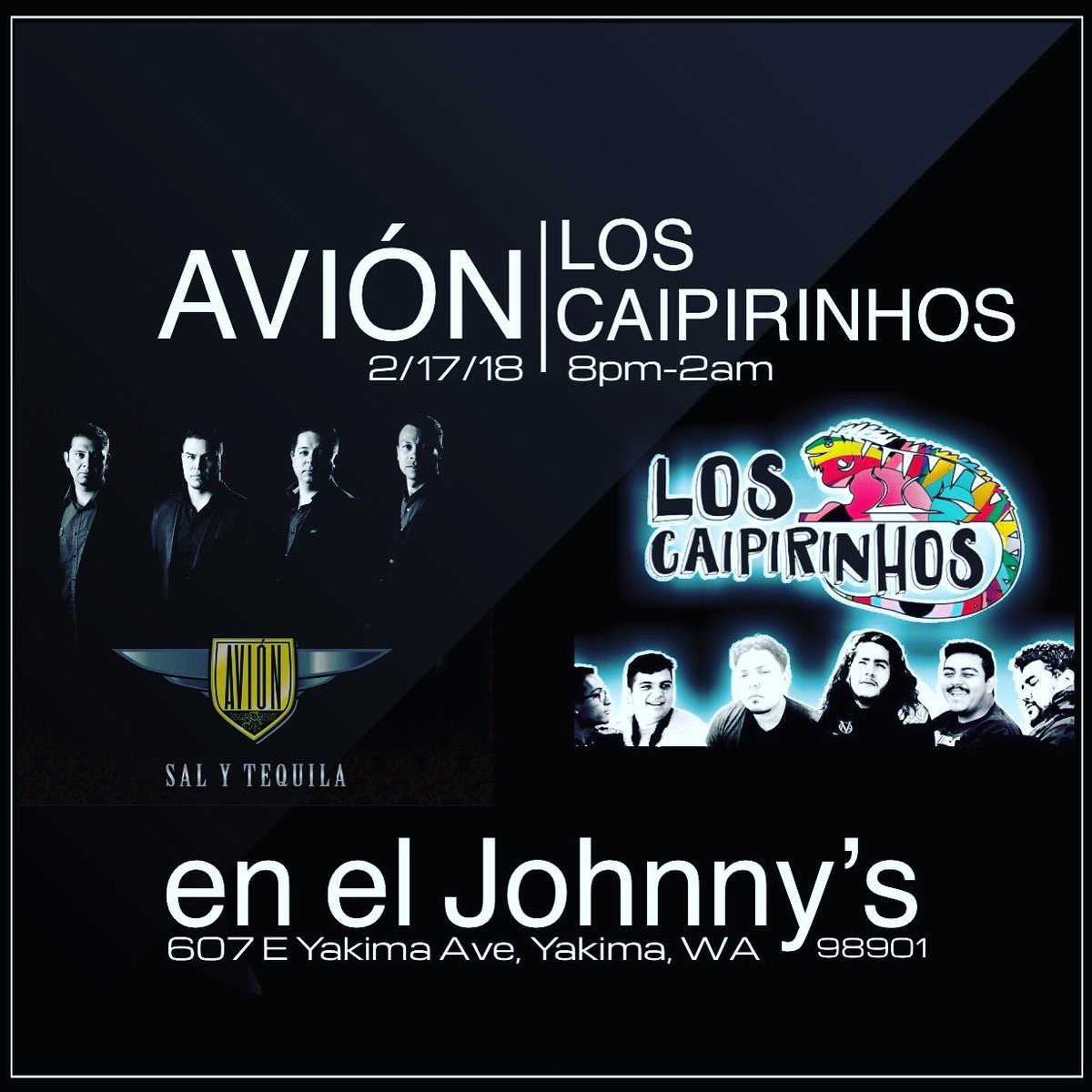 Mañana en el Johnny’s de #Yakima con Los Caipirinhos. #saturday #concerts #avionmusic