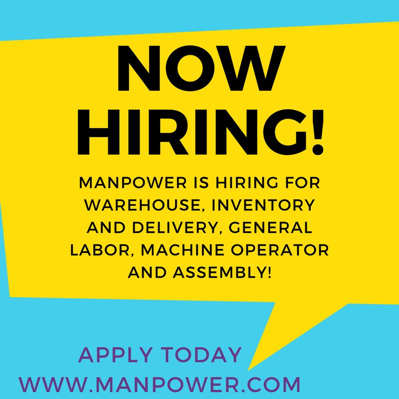 ManpowerWichita's tweet photo. @ManpowerWichita is #Hiring! Go to https://t.co/cE1JUaWyAn to view our open job opportunities! #Wichita #JobSeekers https://t.co/xmpYZ2ZGu9