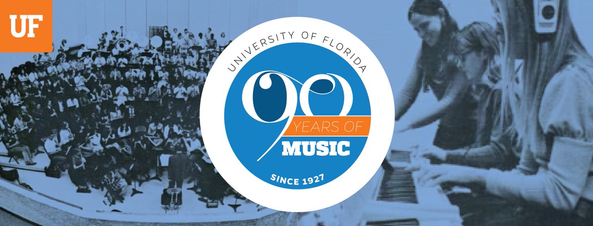 UFCOTA's tweet photo. Join the @UF  School of Music in celebrating #90YearsofMusic at the 90th Anniversary Collage Concert THIS Saturday at 7:30pm 🎶Click the link for more information ➡️ https://t.co/j5BGogyswD #UFSOM #WhyILoveGNV https://t.co/3UxJUSoUVn