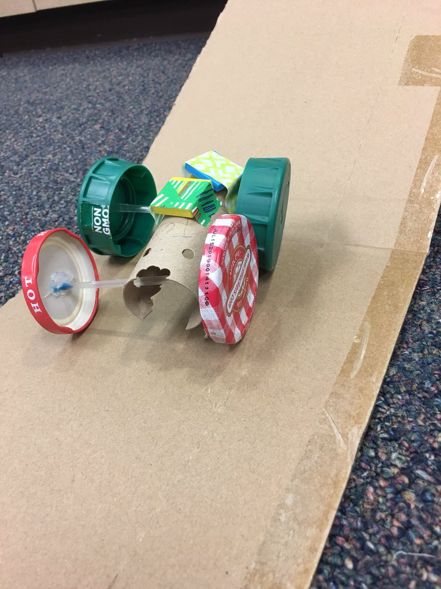 KelliMocny's tweet photo. Look at these first grade designed race cars! Sponsored by @PaceSalsa and @smuckers ? #STEMonabudget https://t.co/CI7uI5vCSn