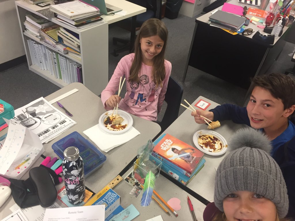 AcsaWelker's tweet photo. S shares his heritage with class today on Chinese New Years with a google slides presentation, quiz and his grandmother’s homemade dumplings. #rcsdjunction #rcsdchampions @EmmieJ https://t.co/RhOvsaBAKX