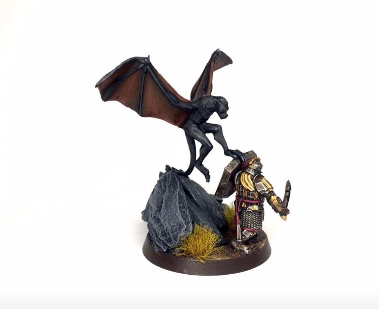 TheMiniNetwork1's tweet image. WAR BAT OF GUNDABAD 🦇                 📸Credit: Püppchen Painter                   #hobbit #botfa #azogslegion #paintingwarhammer