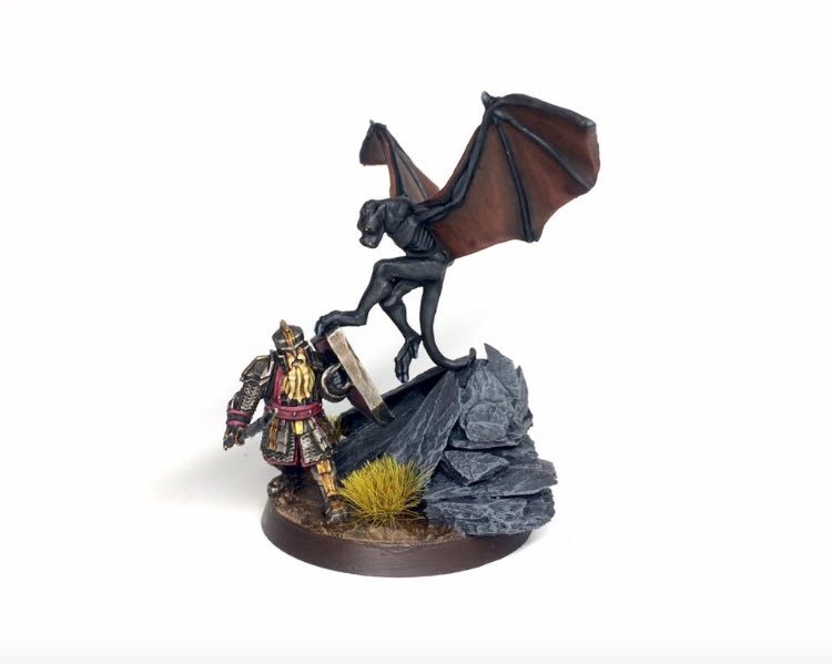 TheMiniNetwork1's tweet image. WAR BAT OF GUNDABAD 🦇                 📸Credit: Püppchen Painter                   #hobbit #botfa #azogslegion #paintingwarhammer
