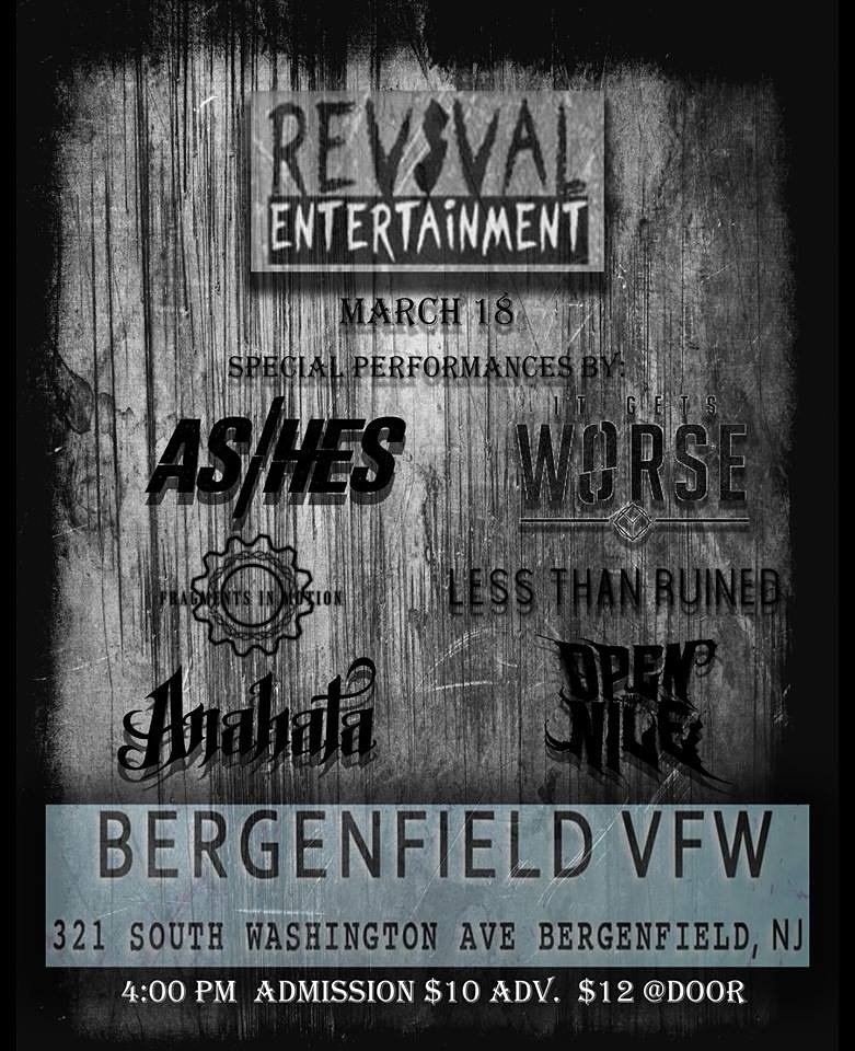 weareashes's tweet photo. Catch us March 18th at the VFW in Bergenfield!   Playing with so many amazing bands don't miss out! https://t.co/YSXCXAvrdS