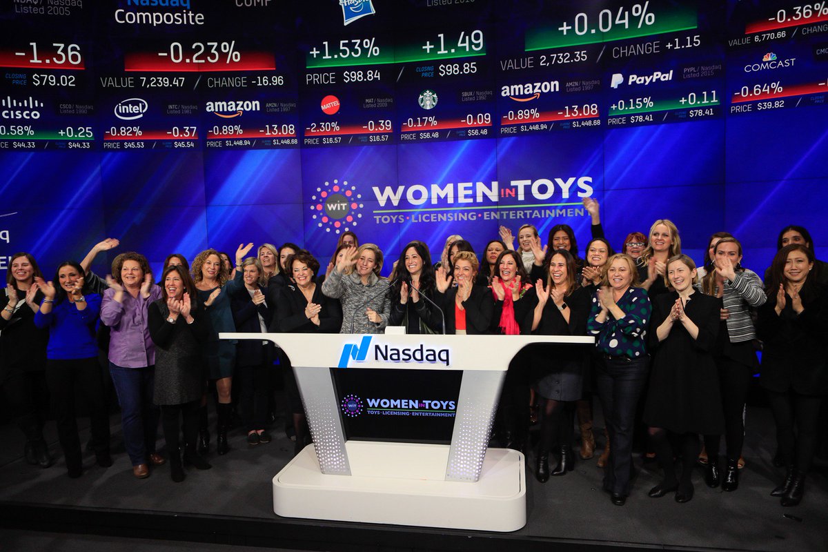 aNbMedia's tweet photo. Ladies being #ladybosses! Happy to see some of the great @WomenInToys #rewritetomorrow and represent all the women making a difference across the toy, licensing, and entertainment industries by ringing the closing bell @Nasdaq, including @anbmedia @ttpm #womenintoys reps! https://t.co/8IcKCbM3LC