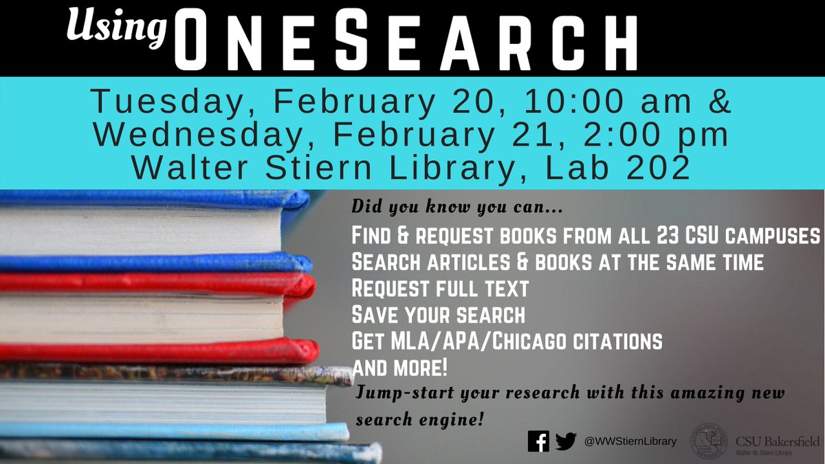 WWStiernLibrary's tweet image. Need some #articles FAST?? Learn how to use #OneSearch to get all the #resources for your paper!
