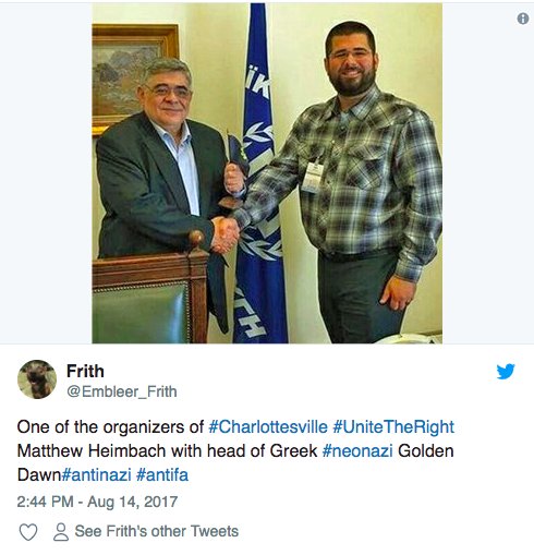 10. Heimbach met w/Golden Dawn founder and leader Nikos Michaloliakos. “The Golden Dawn is a natural ally of Russia, and is fighting American expansionist policies." GD MP also met Alexander Dugin, nicknamed "Putin's Brain."
