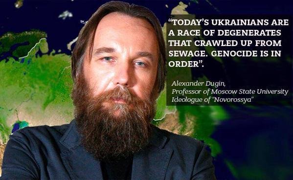 11. In 2015, Aleksander Dugin — a neo-fascist philosopher, who has ties to virtually every American white supremacist leader in one way or another, hosted a lecture, via Skype, at the Traditionalist Worker Party founded by Heimbach. Photo: Dugin with David Duke.