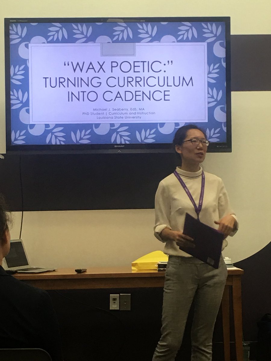 MFGWallace's tweet photo. Getting ready for a special #LSUCC18 @LSUCTP event: “Wax Poetic:” Turning Curriculum into Cadence #poetry #write #beginagain https://t.co/tBn3MycJ2q