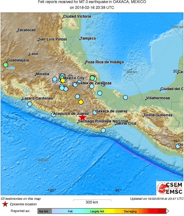 CEOA_UV's tweet photo. El #CEOA informa: fuerte sismo de magnitud 7.0 sacude en los Estados de Oaxaca, Guerrero, Morelos, Chiapas, Tabasco Puebla, Tlaxcala, Veracruz y la Ciudad de México. @ComunicacionUV @LuzioUV 

#sismo #AlertaSismica #UV_DamosMas https://t.co/zCFk4JKrFb