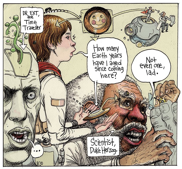 studygroup12's tweet photo. And with that, it's the last pages of Proxima Centauri chapter 1! Catch up with @fareldalrymple's new trippy, wild sci-fi follow up to The Wrenchies here https://t.co/XhGEdTgUUv We'll be back with Chapter 2 soon! #webcomics #sciencefiction https://t.co/OI33d7N6Uh