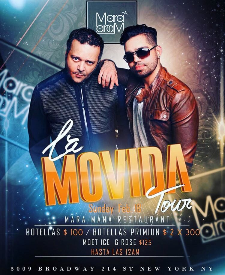 TavareRoy's tweet photo. Este domingo 18 Feb 🎶🔊 🎤 LA MOVIDA TOUR EL SONIDO DE LA CALLE DE NY🎶🔊 🎤 by Roy Tavare y Karlin Castillo en Maramananyc
 📍 5009 Broadway Ave., New York,NY 10034

For #booking 📱347-444-1577 @nyjunko 

 #lamovidatour #roytavare #roytabare #karlinmusic #junkosocialadmin https://t.co/EwnZDWWHYJ